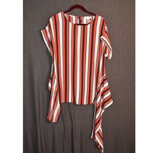 Miley + Molly Women's Large Tie Front Top USA Made Striped Pattern
